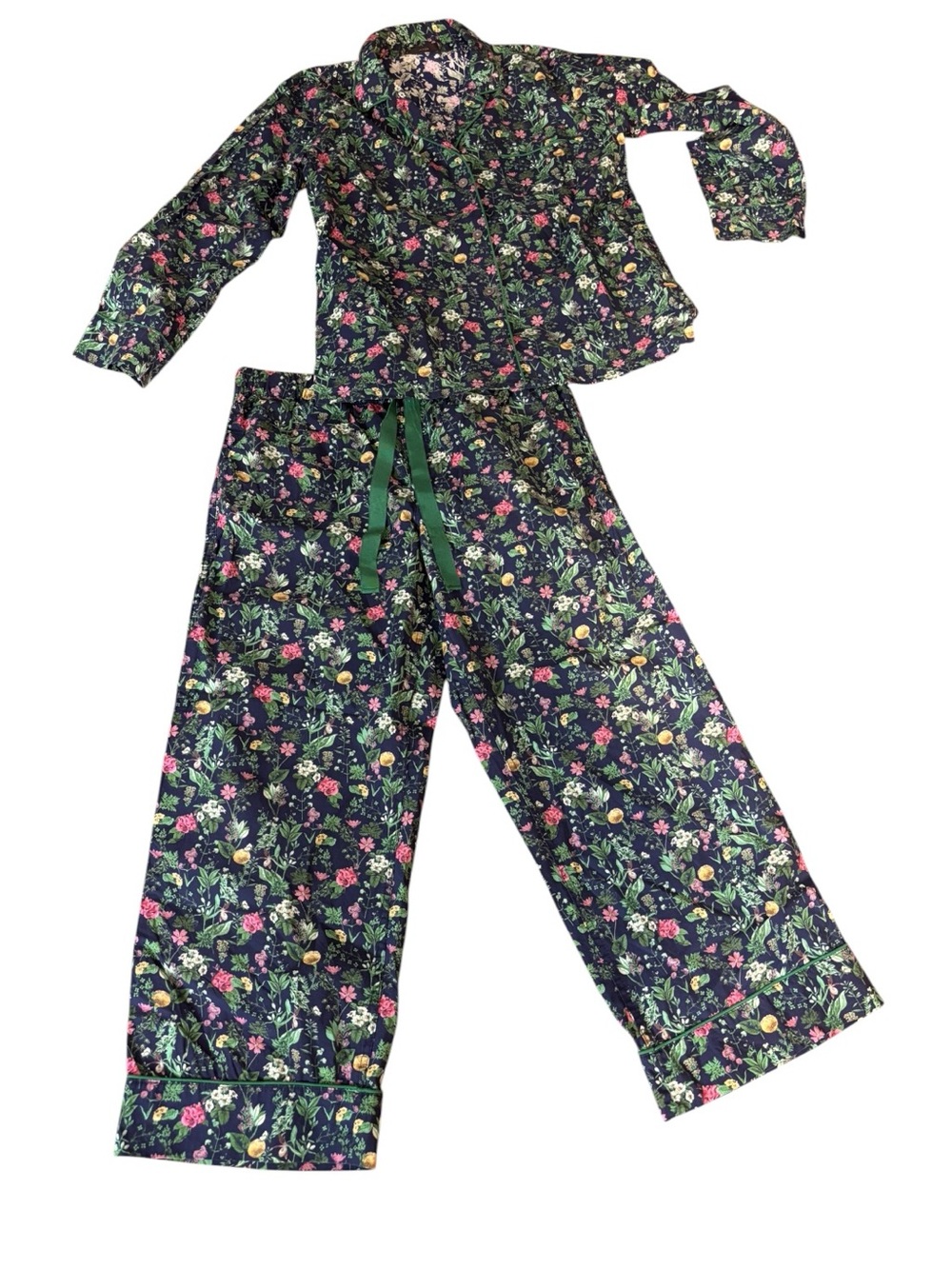 J crew Cotton poplin long-sleeve pajama set in winter garden floral Size S